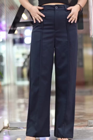 Women High-Rise Easy Wash Pleated Trousers