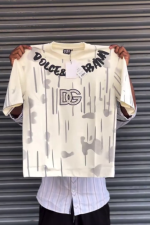 Men White Camouflage Printed Oversized Cotton T-shirt