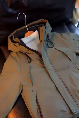 Monte Carlo Men’s Winter Parka Jacket – Premium Warmth in Fawn & Olive Green