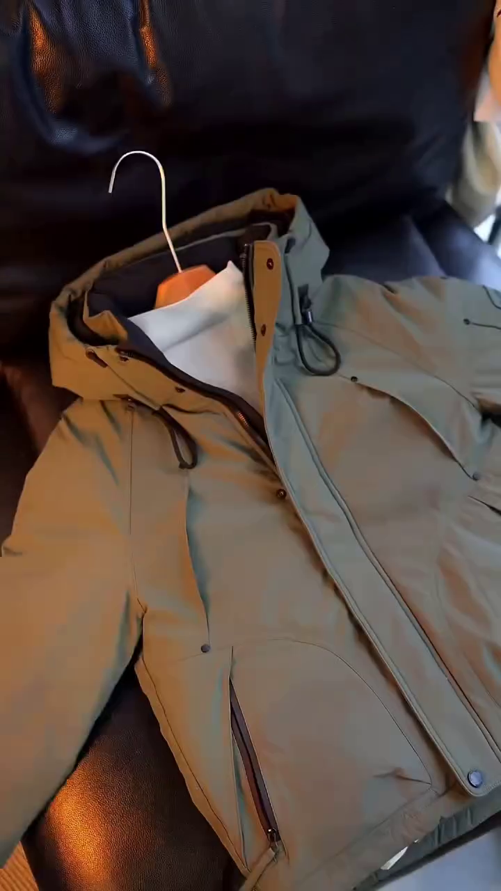 Monte Carlo Men’s Winter Parka Jacket – Premium Warmth in Fawn & Olive Green